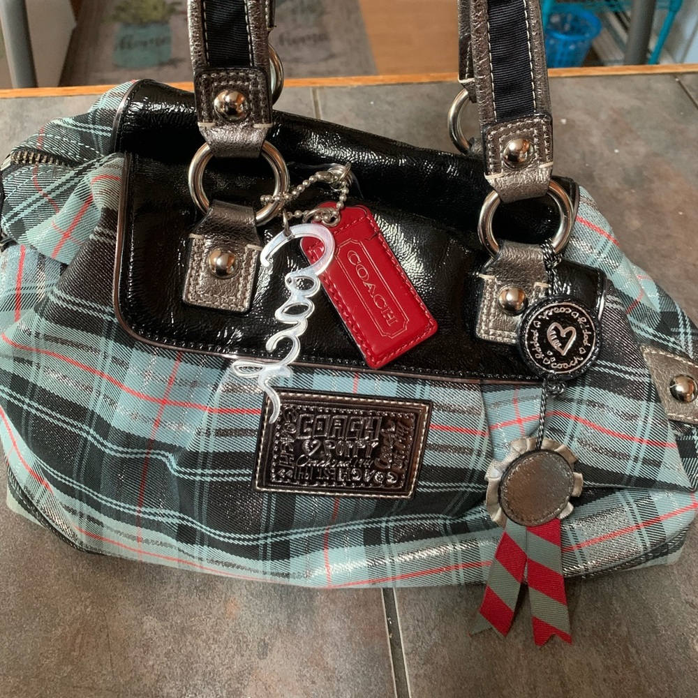 Coach Poppy Purse -Tartan Glam Purse Plaid, satchel bag